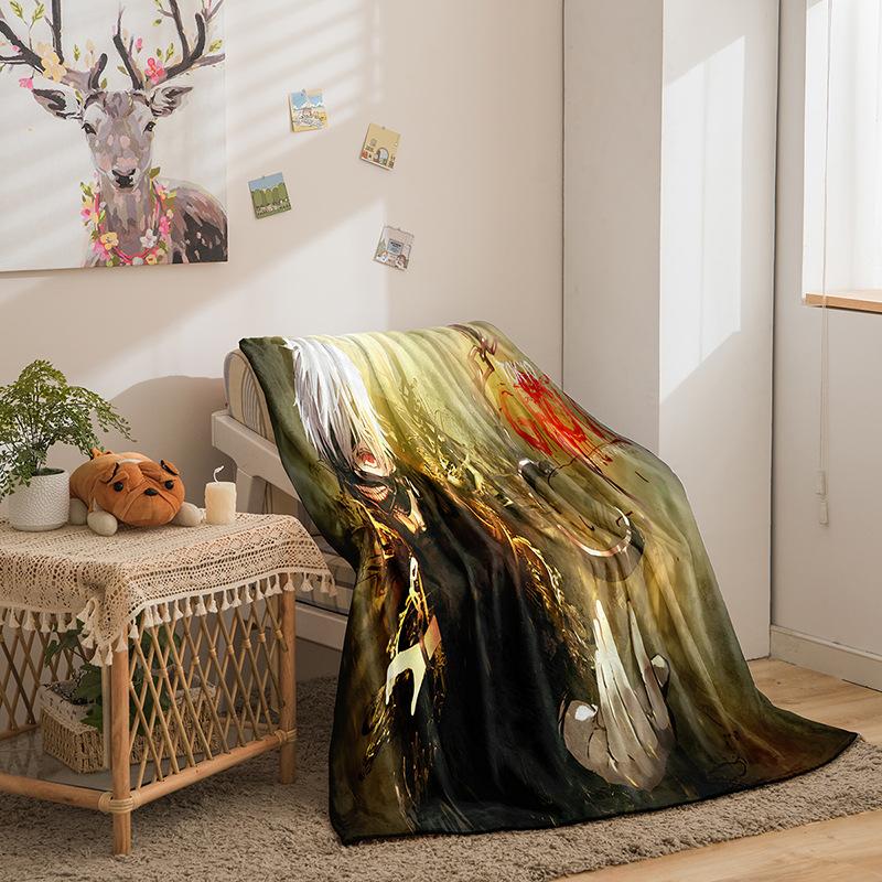 Cartoon Tokyo Ghoul Series Double Sided Flannel 3D Digital Printing Blanket Cover