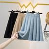 Autumn and Winter High Waist Knitted Half Skirt Women Versatile A-line Skirt Pleated Skirt Wearing Short Skirt Outside Women