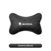 XLM4  1Pcs Leather Car Seat Back Headrest Neck Pillow For Skoda Octavia Superb Rapid Kodiaq Karoq Fabia Kamiq Enyaq Citigo Yeti Scala
