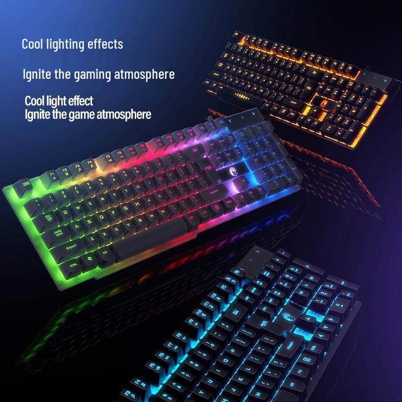 Wired Mechanical Feel Gaming Keyboard & Mouse Set – Silent, Universal for Desktop and E-sports