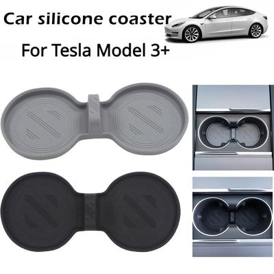 Water Cup Holder Storage Box Console TPE Silicone Cup Holder Insert For Tesla 2024 Center Console Storage Organizer