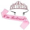 Graduation Party Crown Strap Set Letters RETIRED Diamond Crown Retirement Party Headpiece