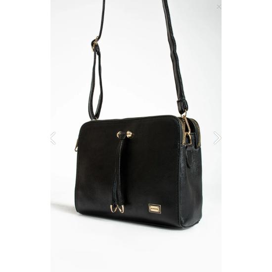 Kadın Suni Deri Ayarlanabilir Çapraz Askılı 3 Gözlü Metal Fermuarlı Omuz Çantası