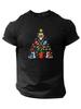 MenS Casual Christmas Tree Print Short Sleeve TShirt