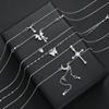 Set de 5 Collares Elegantes Para Mujer Brillantes Zirconia Moda Mariposa Corazón Cruz Lazo Colgantes Collares Joyería de Fiesta Regalo 2026