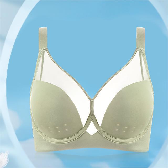 Summer Seamless Underwear Women's Big Breasts Show Small Breasts, Gather and Close the Secondary Breasts, Anti-sagging Adjustment Type, Thin Full