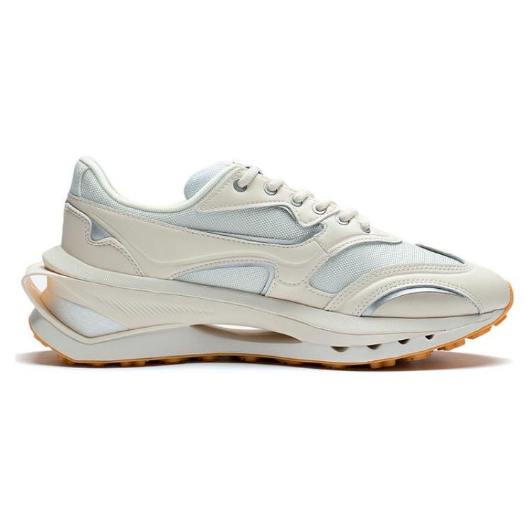 Li Ning Fang Yuan 92 Premium Shock Absorbing Wear Resistant Low Top Casual Shoes Men Casual Shoes Off-White AZGS005-6
