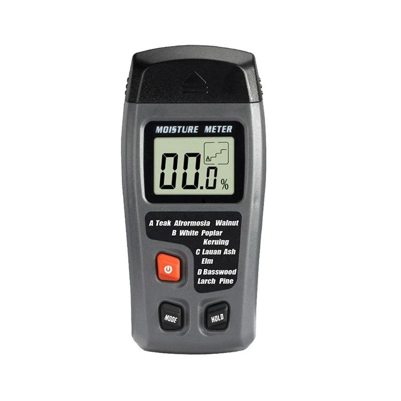 Portable Digital Wood Moisture Meter 0-99.9% Two-Pin Timber Damp Tester with Large LCD Display for Home Inspection