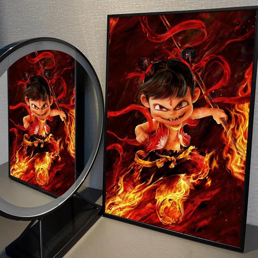 Film Nezha Podbija Króla Smoków Malarstwo na Płótnie Dom Sypialnia Wejście Bar Kawiarnia Dekoracja Malarstwo Artystyczne