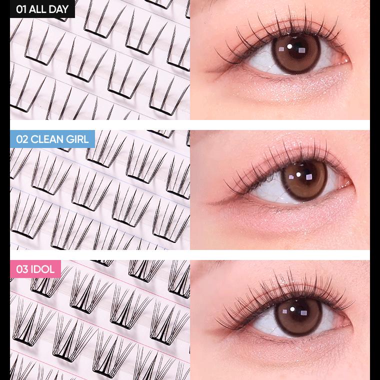 BANILA CO Curly Studio No Glue Eyelash 03 Idol – Self-Adhesive Volume Cluster False Lashes