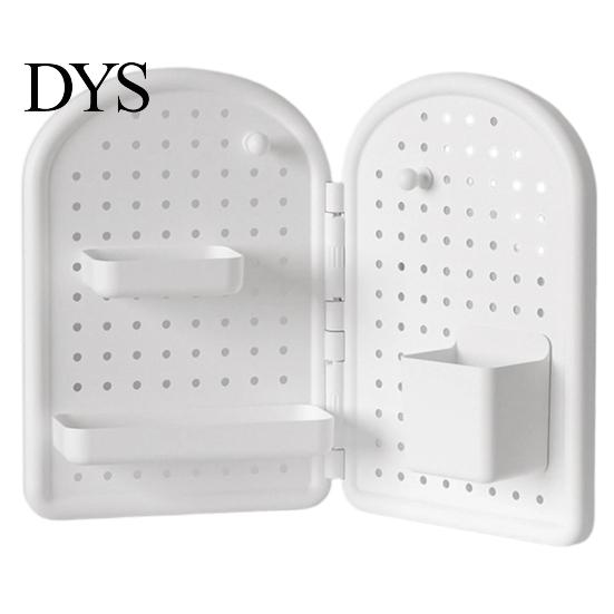 Wall Mounted Pegboard Organizer Perforated Board Storage Rack, Foldable Plastic Organizer, No Peg for Office Drilling Shelf Home Desk And Rack