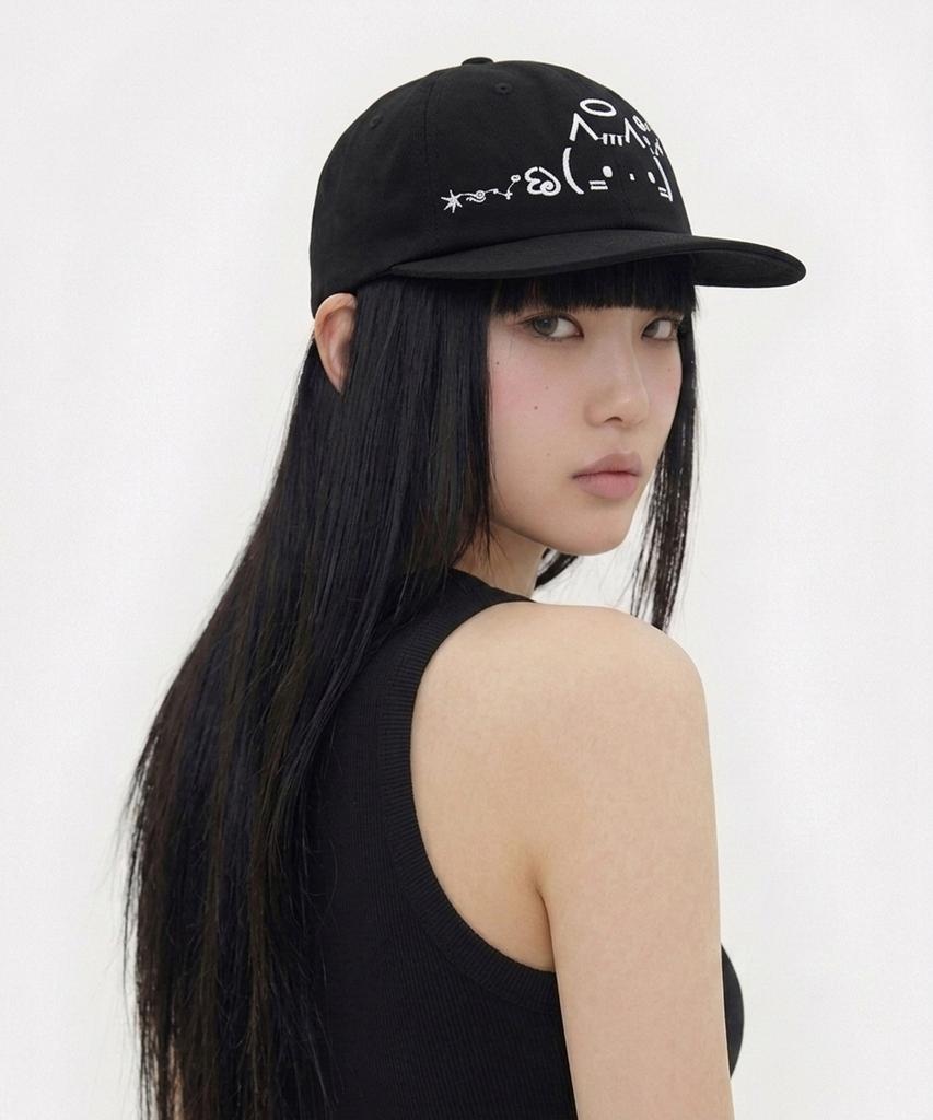 OTHER-worldly Emoji Cap [Black Angel Kitty]