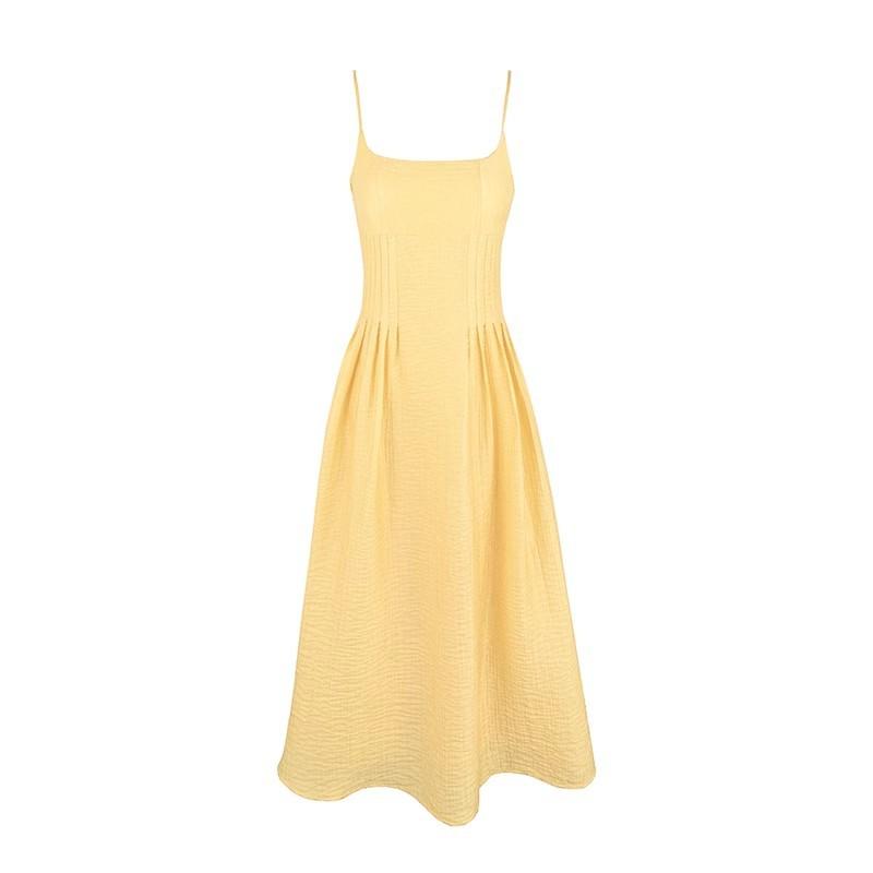 French Small Suspender Dress Women's Summer Waist Temperament Long Dress Seaside Vacation Dress