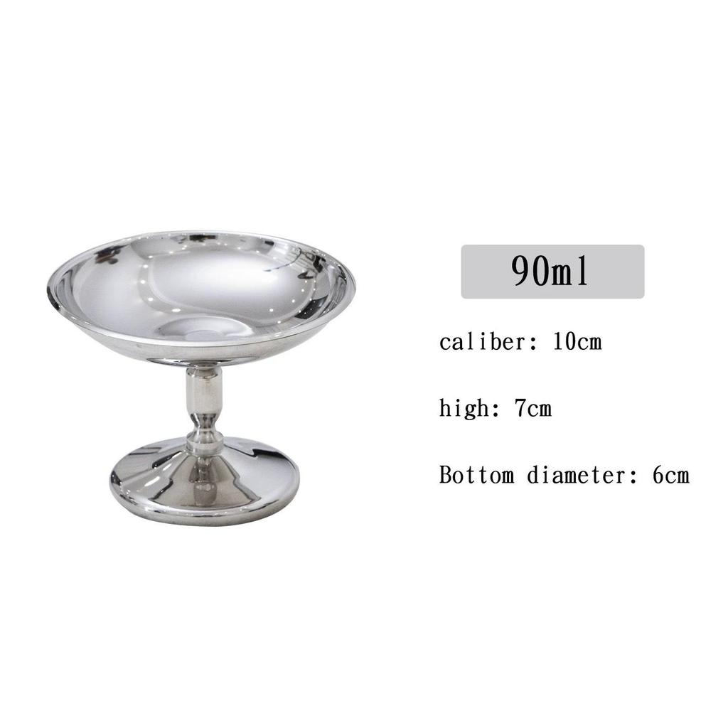 Premium 304 Stainless Steel High-Footed Dessert Cups: Ideal for Pudding, Snack Plates, Ice Cream, and Coffee.