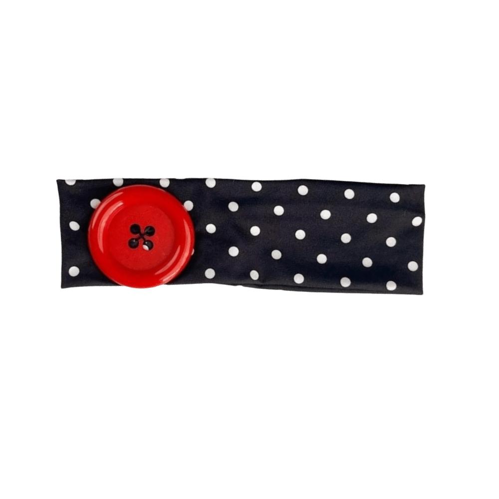 Dopamin Farbe Elastisches Kopfband Großer Knopf Yoga Haarband Modisches Polka Dot Stirnband Täglich