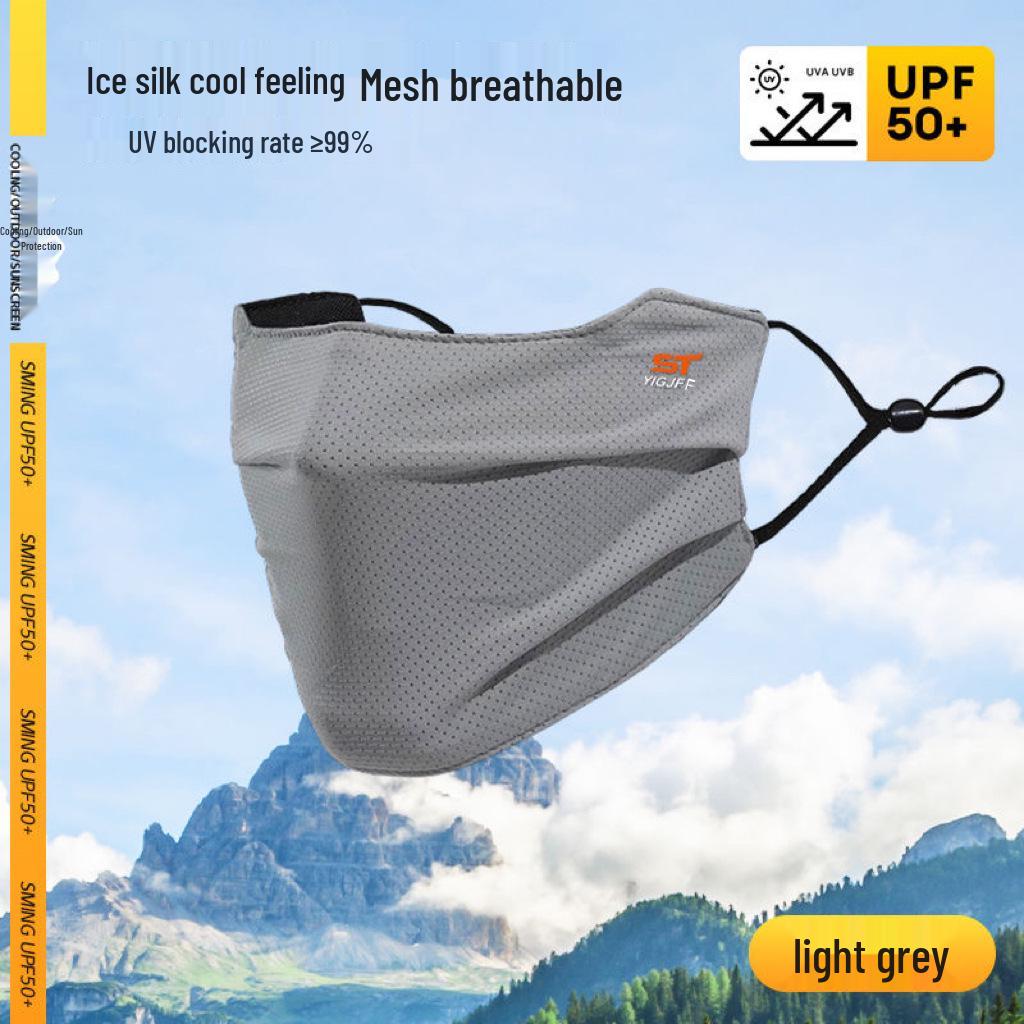 Men's Extra Large UV Protection Breathable Sun Visor with Full Face Ice Silk Mesh.