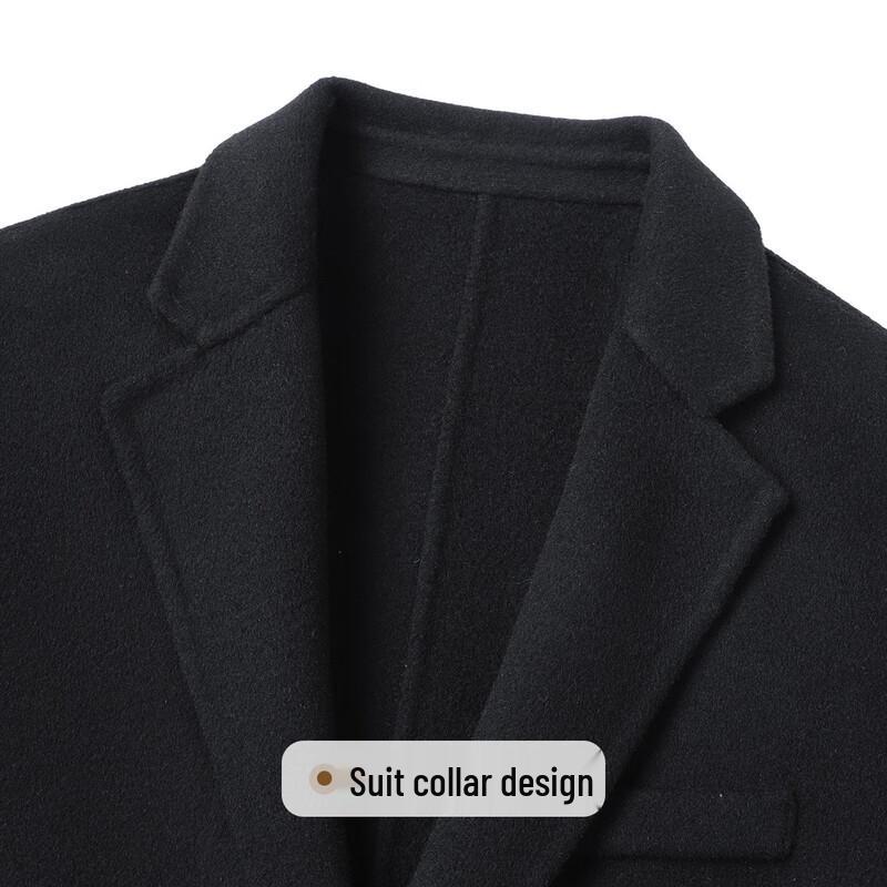 Men's 100% Wool Double-faced Lapel Coat