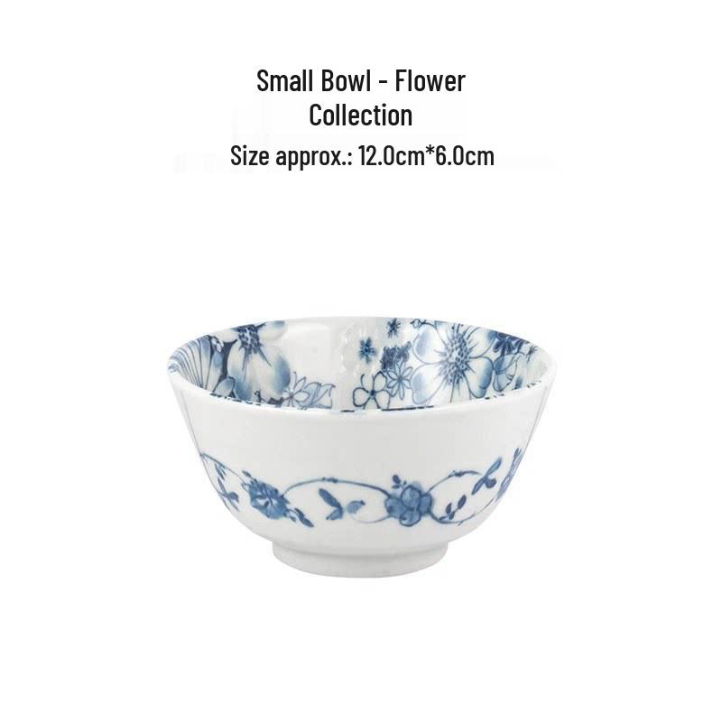 Mino Ware Hand-Painted Blue and White Ceramic Bowl - Japanese Embossed Tableware for Sushi and Soup.