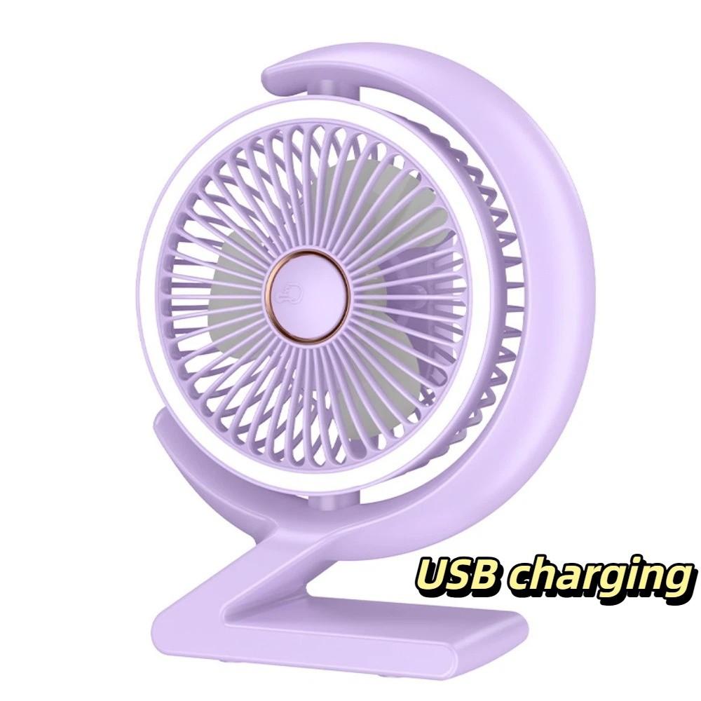 Crescent Shape Personal Air Circulator LED Light Table Cooling Fan Portable Fan  Home Office