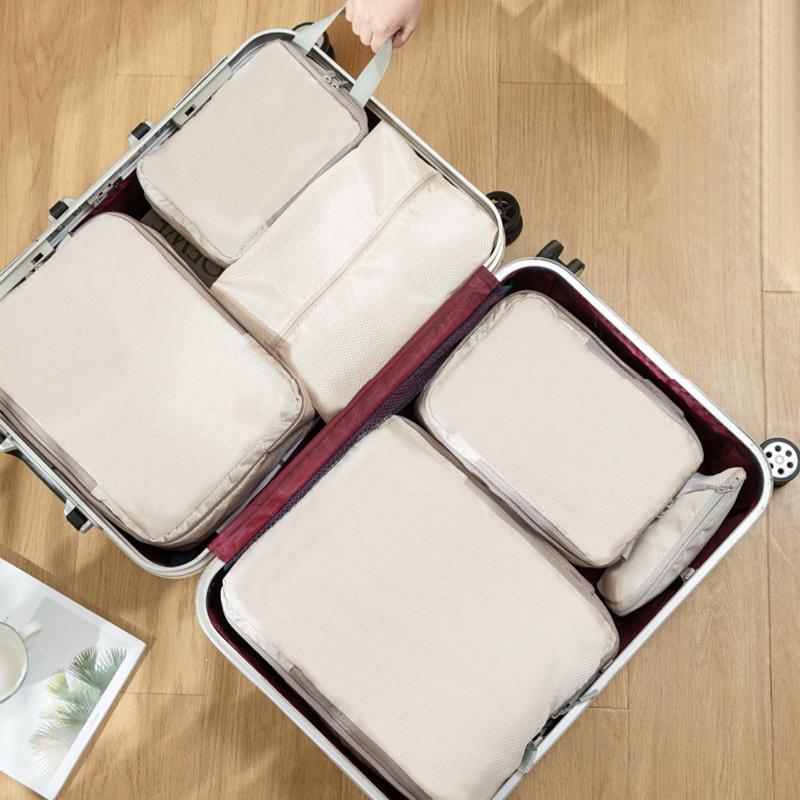 Set/4Pcs Portable Travel Compression Packing Cubes Bag Waterproof Organizer Bags Suitcase Clothes Organizers Handbag Travel Bag