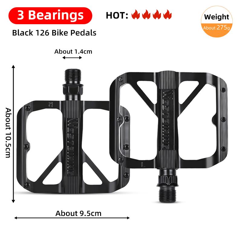 WEST BIKING Bicycle Pedals Sealed DU Bearing Nonslip Pedal Mountain Road Bike Cycling Alloy MTB Pedal Bicycle Accessories