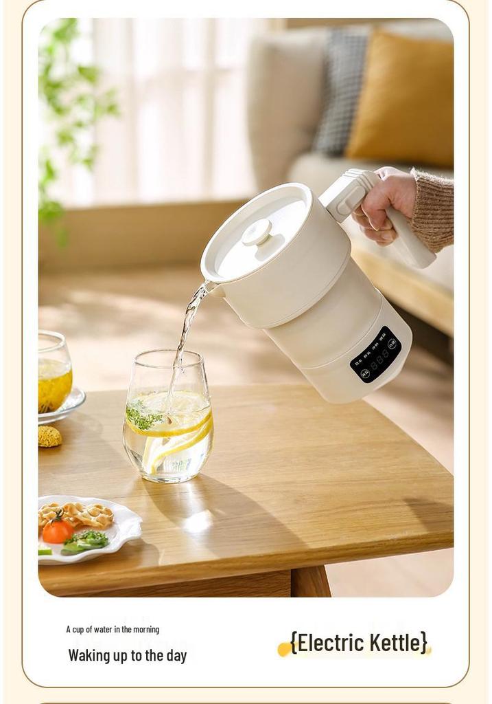 Portable Silicone Folding Electric Kettle - Compact Travel Water Boiler with Stainless Steel