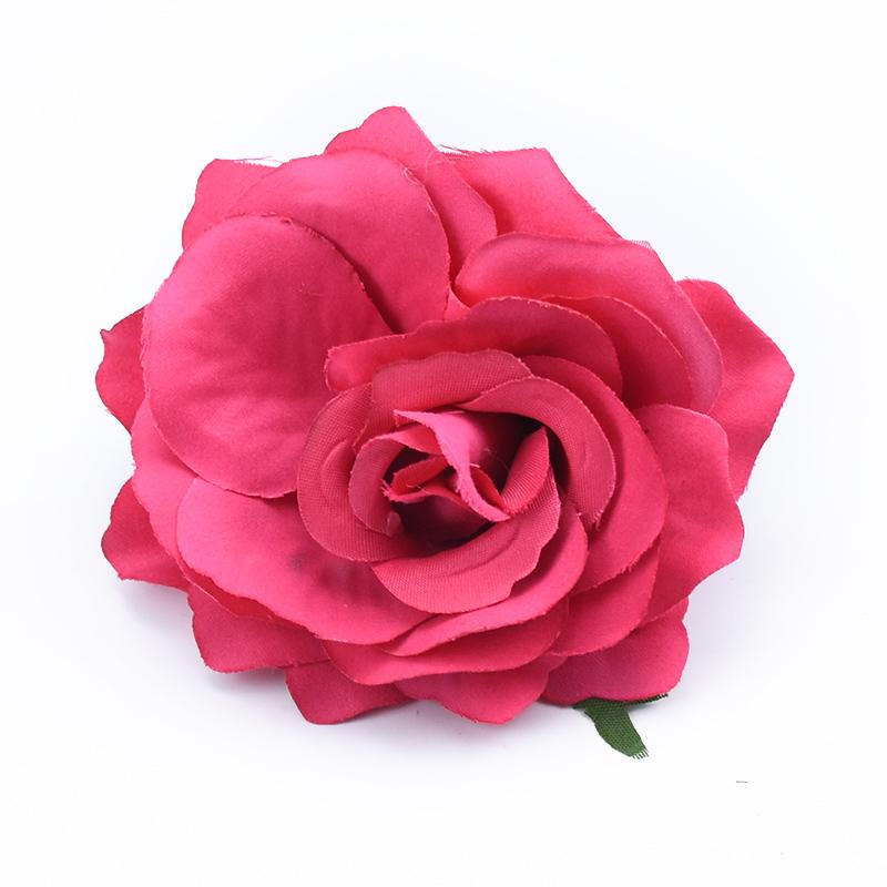 2Pcs 10CM Rose Head Wedding Flower Wall Scrapbook for Home Decor Christmas Garland Silk Flowers Bridal Brooch Artificial Flowers