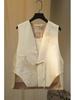 Chic Petite New Chinese Style White Vest for Women - Spring/Fall Collection