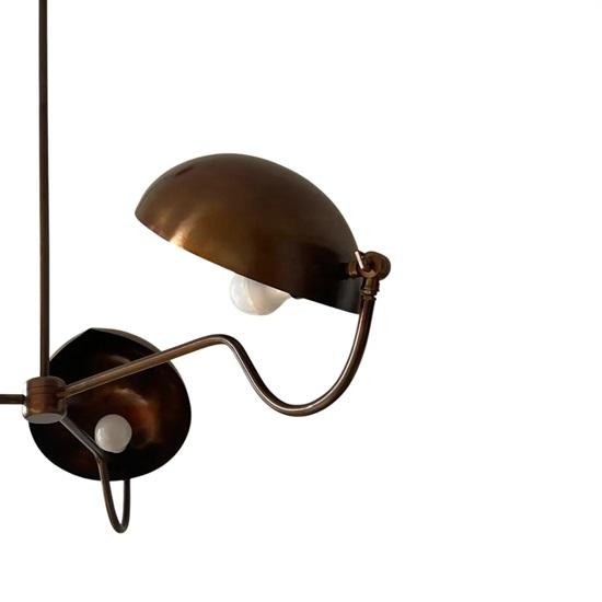 3 Arm Starburst Light Fixture, Mid Century Modern Brass Ball Sputnik Ceiling Light