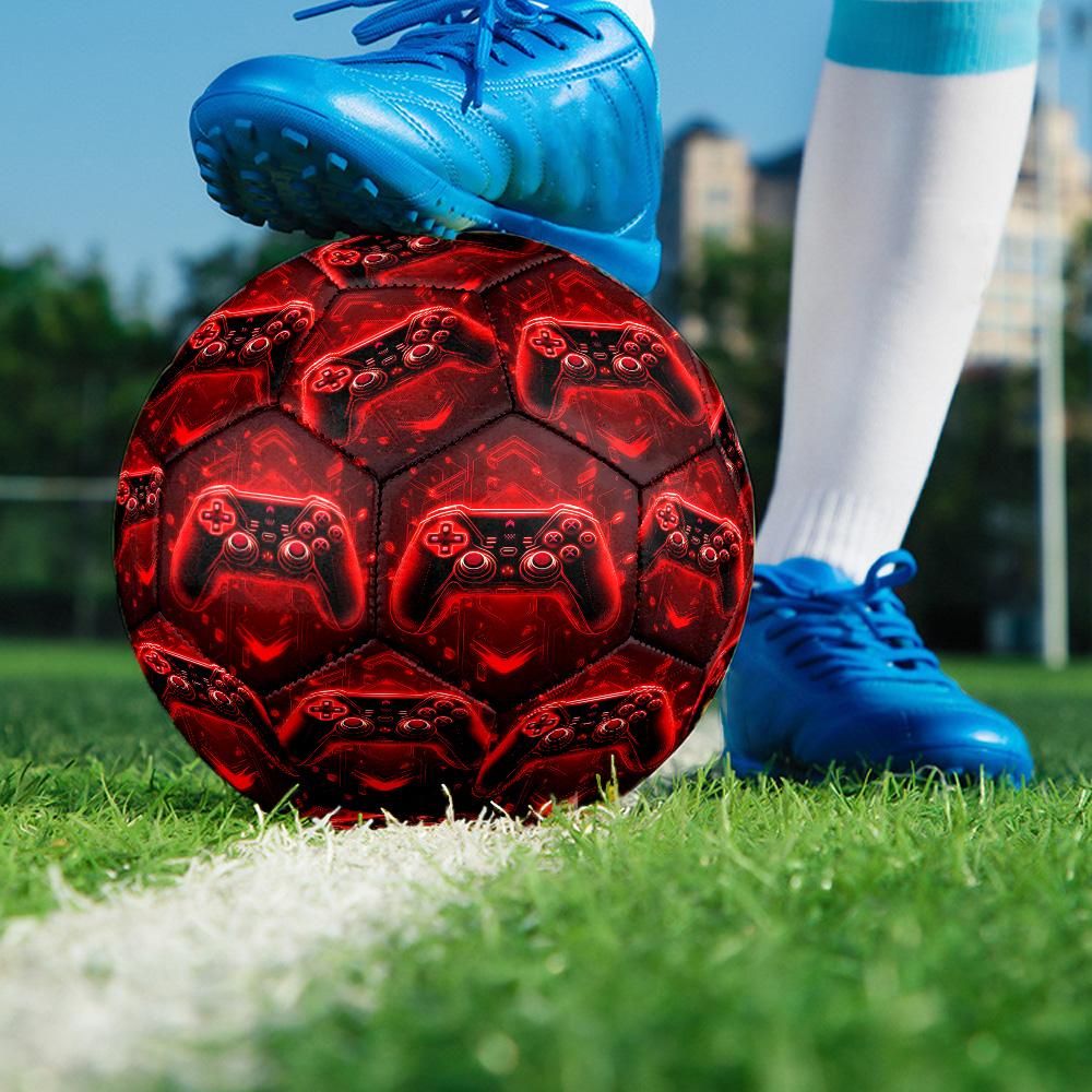 Gamepad Indoor Soccer Ball Size 5 Colorful All Ages Machine Stitched PVC Competition Ready Durable High-Bounce