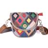 Vintage Genuine Leather Women's Small Bag Color Design Cowhide Ethnic Style Crossbody Bag Saddle Bag Women's Shoulder Bag