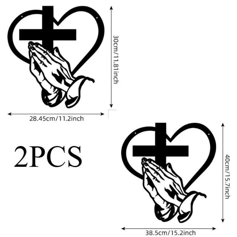 1/2pcs Iron Crafts Home Wall Decoration Pendants Holiday Decoration Pendants Cross Pendants Suitable for Home Decoration Use