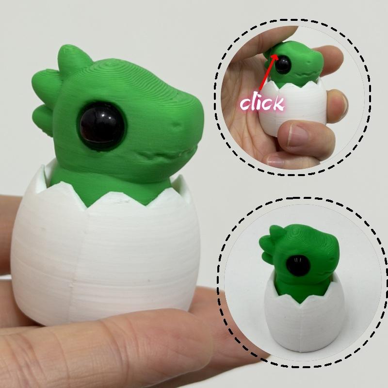 

3D Printed Toy Dinosaur Egg Clicker Clicker Cartoon Dinosaur Egg Stress Toy Eggshell Keyboard Button Ornaments Kids Holiday Toy