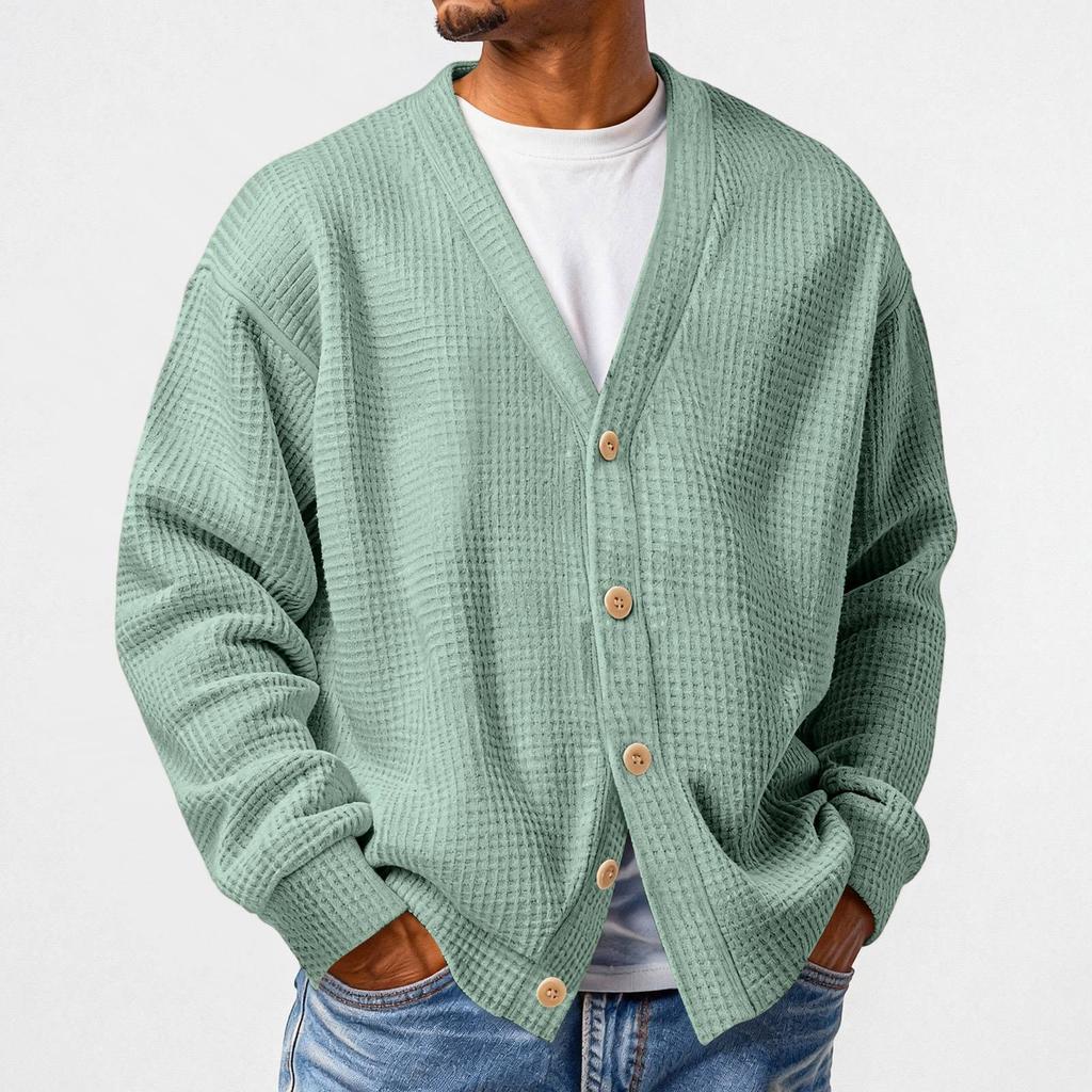 Men's Loose Casual Minimalist Cardigan , Long Sleeve Daily Wear