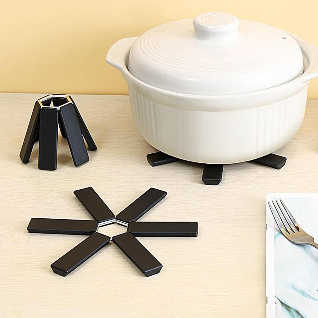 Kitchen Trivets Folding Insulation Pad Pot Mat Dish Placemat Coaster Folding Heat Insulation High Temperature Pots And Pans