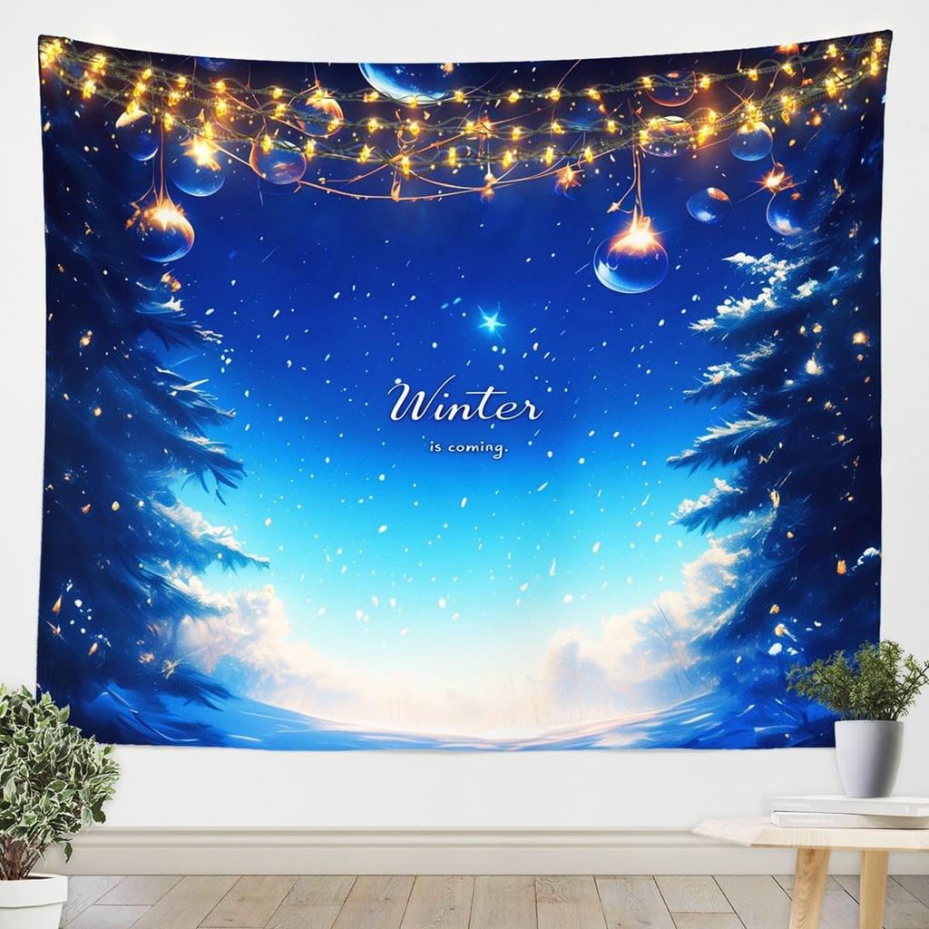 Vintage Merry Christmas Tapestry Santa Claus Tapestry Wall Hanging for Kids Boys Girls Christmas Deer Elk Wall Tapestry Xmas