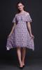 Bimba Floral Print Cold Shoulder Women Swing Tunic Flutter Sleeve Midi