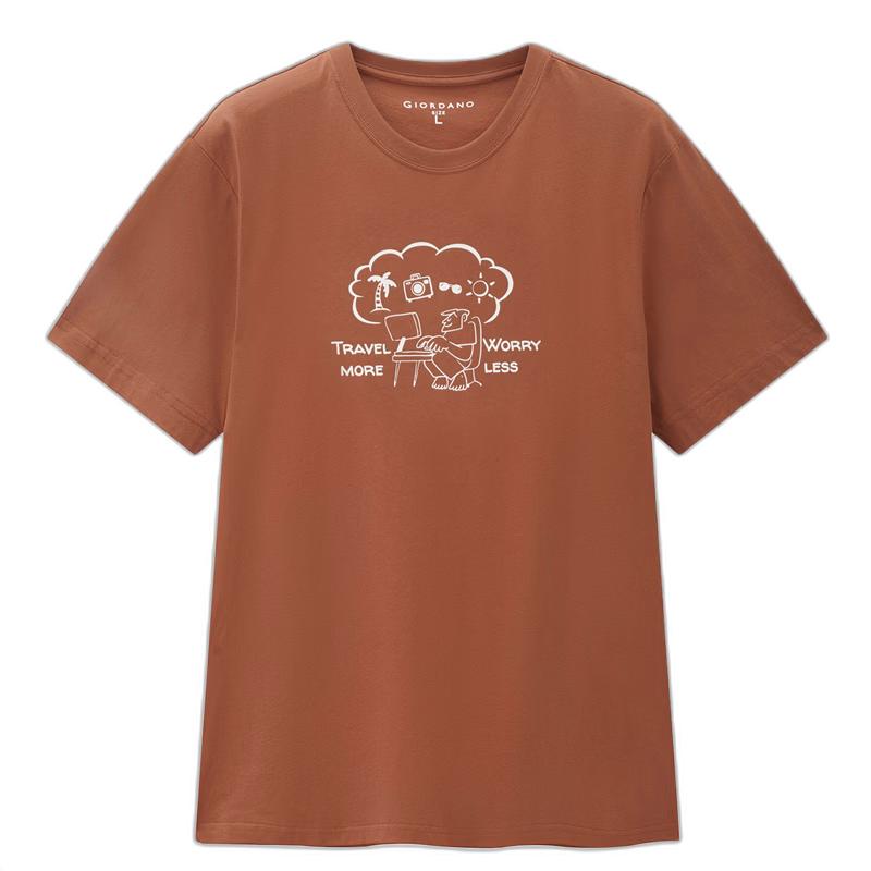 Giordano Men s Pure Cotton Fun Print Round Neck T-Shirt L