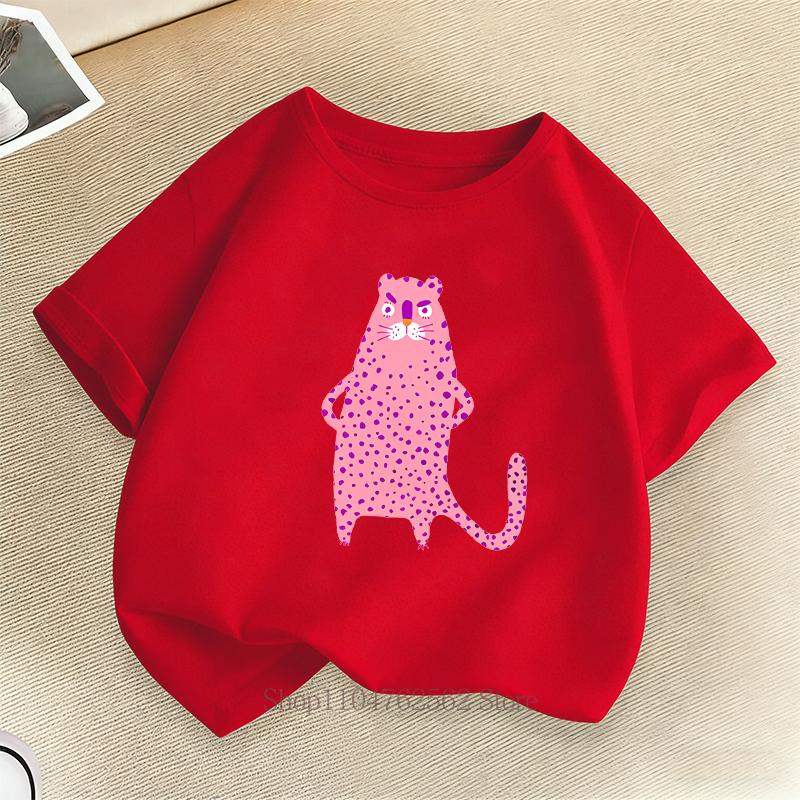 Cute Cat Print Children T-shirts Summer Girls Boys Casual Fashion Kawaii Short Sleeve Tops O-Neck Colorful Kids T-shirts