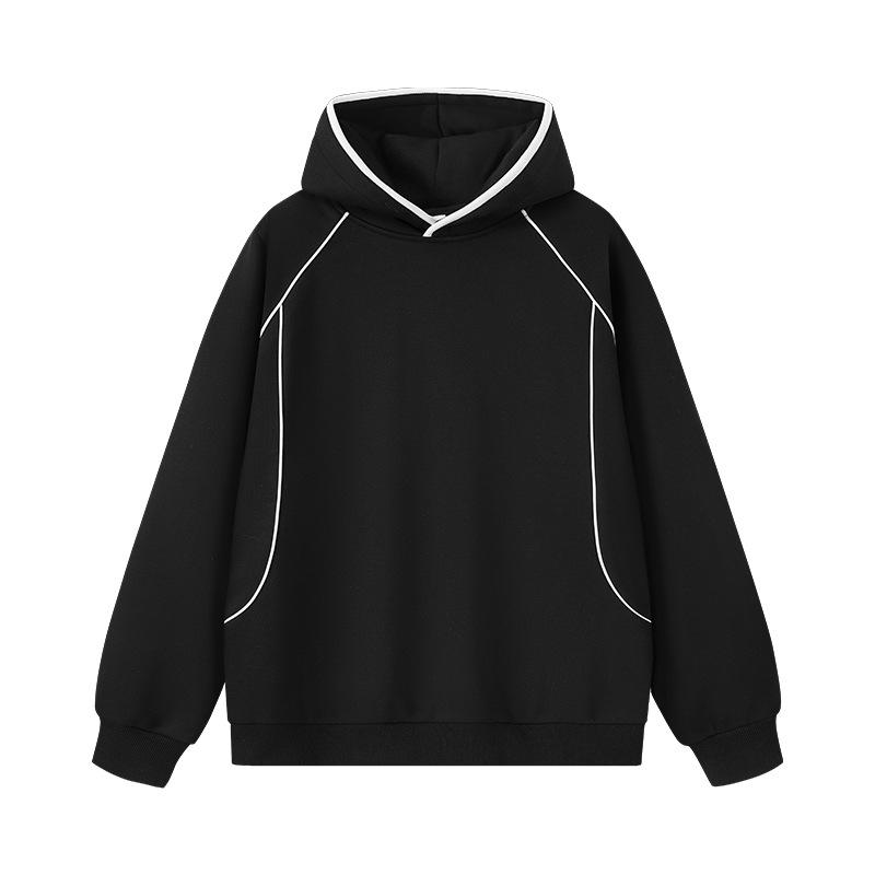 Moletom com Capuz Listrado Colorido para Homens No Outono e Inverno, Moletom de Manga Comprida de Cor Sólida para Homens, Caimento Solto