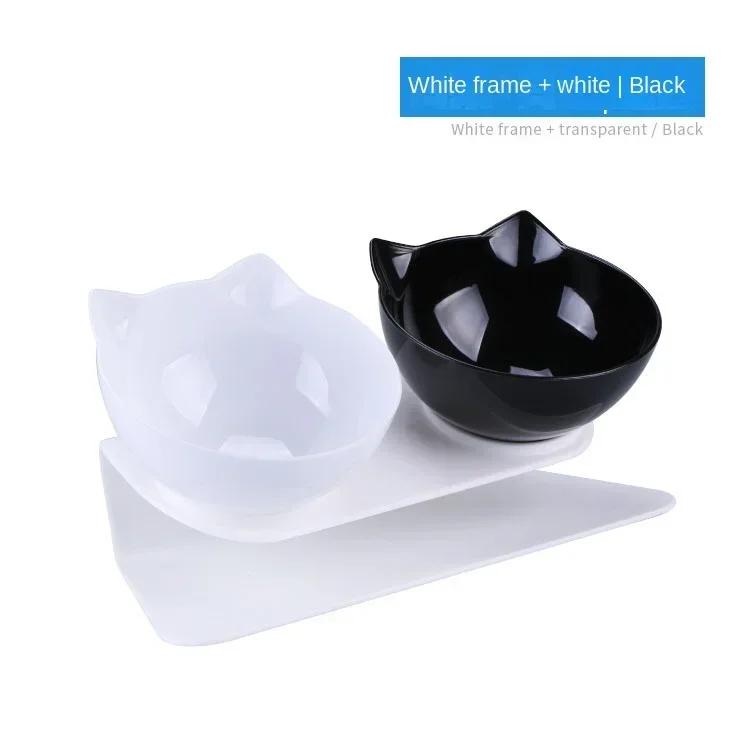 Cat Bowl Dog Bowl With Stand Double-layer Pet Feeding Cat Water Bowl Anti-slip Neck Guard Feeder Cat Food Container Pet Supplies