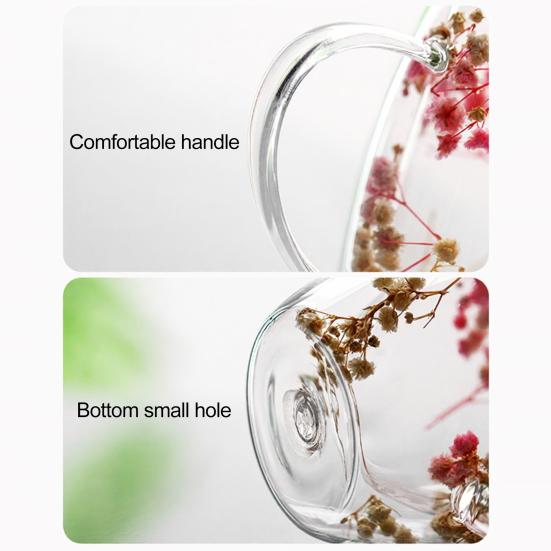 1/2Pcs 350ML Dries Flower Double Wall Mug Insulated Coffee Cup with Handle Espresso Latte Cappuccino Milk Juice Tea Water Drinking Cup