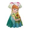 Children'S Skirt Princess Dress 2D Digital Printing Short Sleeve Girls Dress