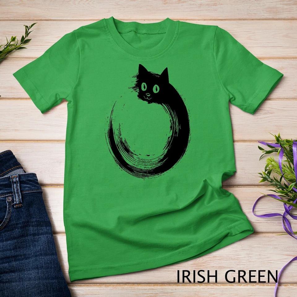 Cute Cat Zen Circle Meditation T-Shirt Unisex T-shirt 4 XL