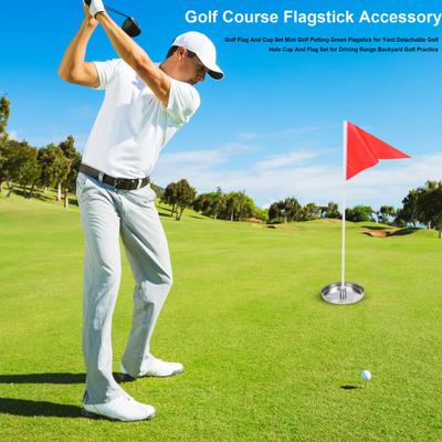 Golf Flagge und Becher Set Minigolf Putting Green Fahnenstock für Garten Abnehmbarer Golf Lochbecher und Flaggen Set für Driving Range Hinterhof Golf Übung