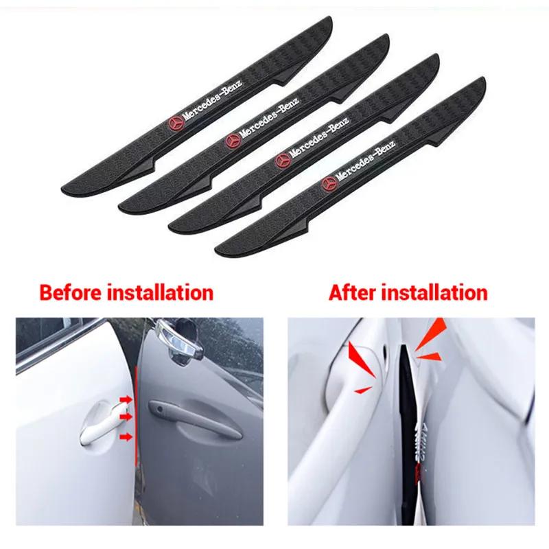 AABIE1 4pcs Auto Anti Collision Strips Rubber Car Door Protector Stickers Bumper Anti-collision Strips For Mercedes Benz B/C/E/S