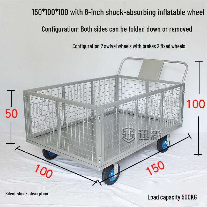 Heavy-Duty Folding Mesh Warehouse Cart