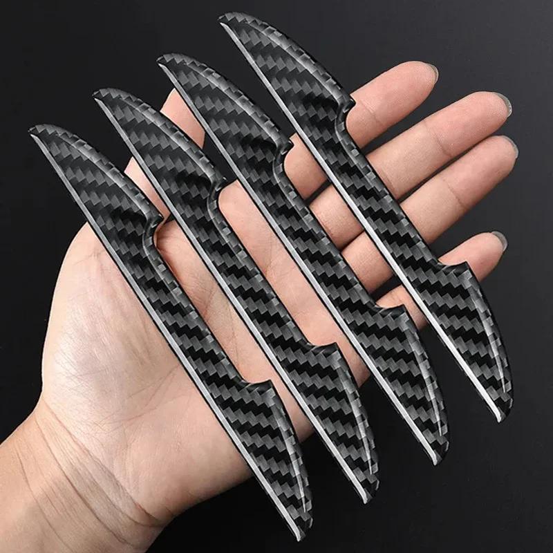 Carbon Fiber Look Car Door Protective Sticker Stripcar Body Rearview Mirror  Edge Anti-Collision Protector Anti-Scratch Stickers