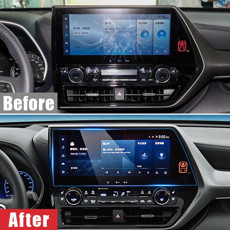 Auto Zubehör Für Toyota Highlander XU70 2022 2023 Hybrid Gehärtetem Glas GPS Navigation Screen Protector Trim