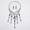Fashion Hand Bone Women Necklace And Earring Set With Skeleton Tassel Design For Gothic Party Accessories